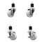 Service Caster 3'' Nylon Wheel Swivel 1-7/8'' Expanding Stem Caster Set 2 Brakes, 4PK SCC-EX20S314-NYS-2-TLB-2-178 - alternate 1